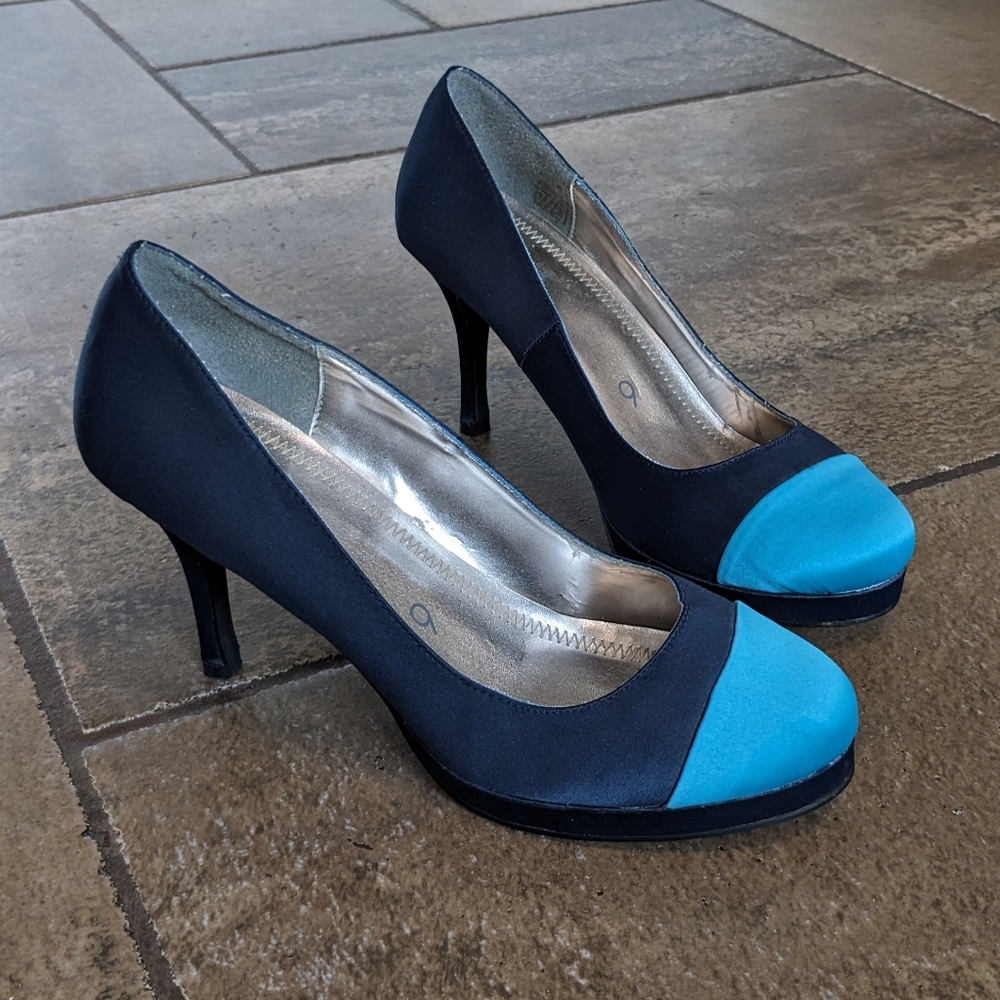 Elegant Black and Blue Women's Heels